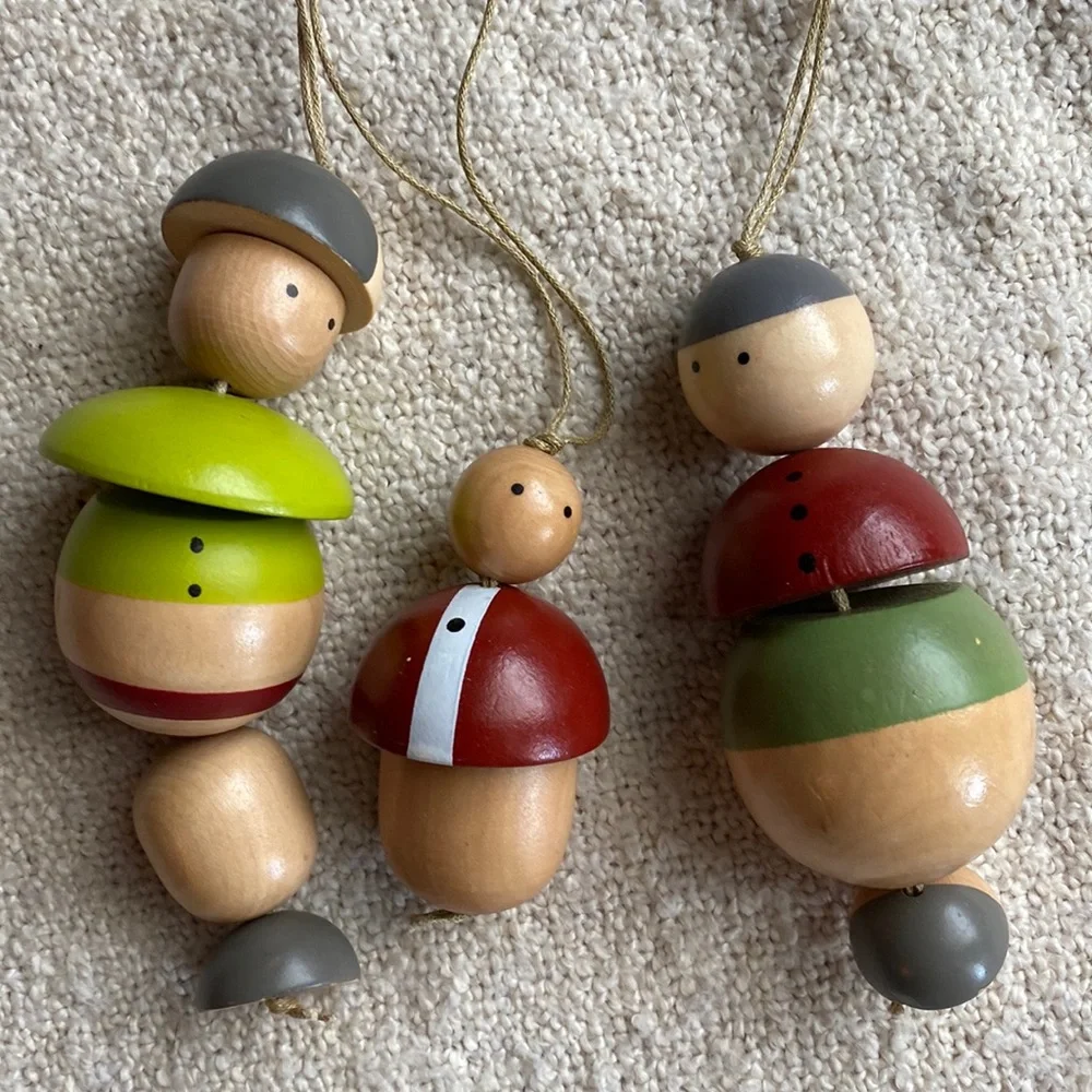 Crate&Barrel Studiopatro 2013 Christmas Ornaments Wooden Family